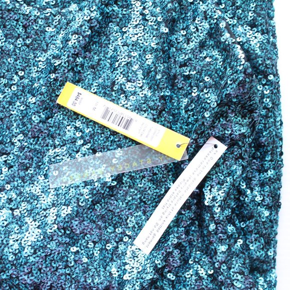 Alice & Olivia Sequin Turquoise Dress Size Medium NWT - Picture 8 of 9